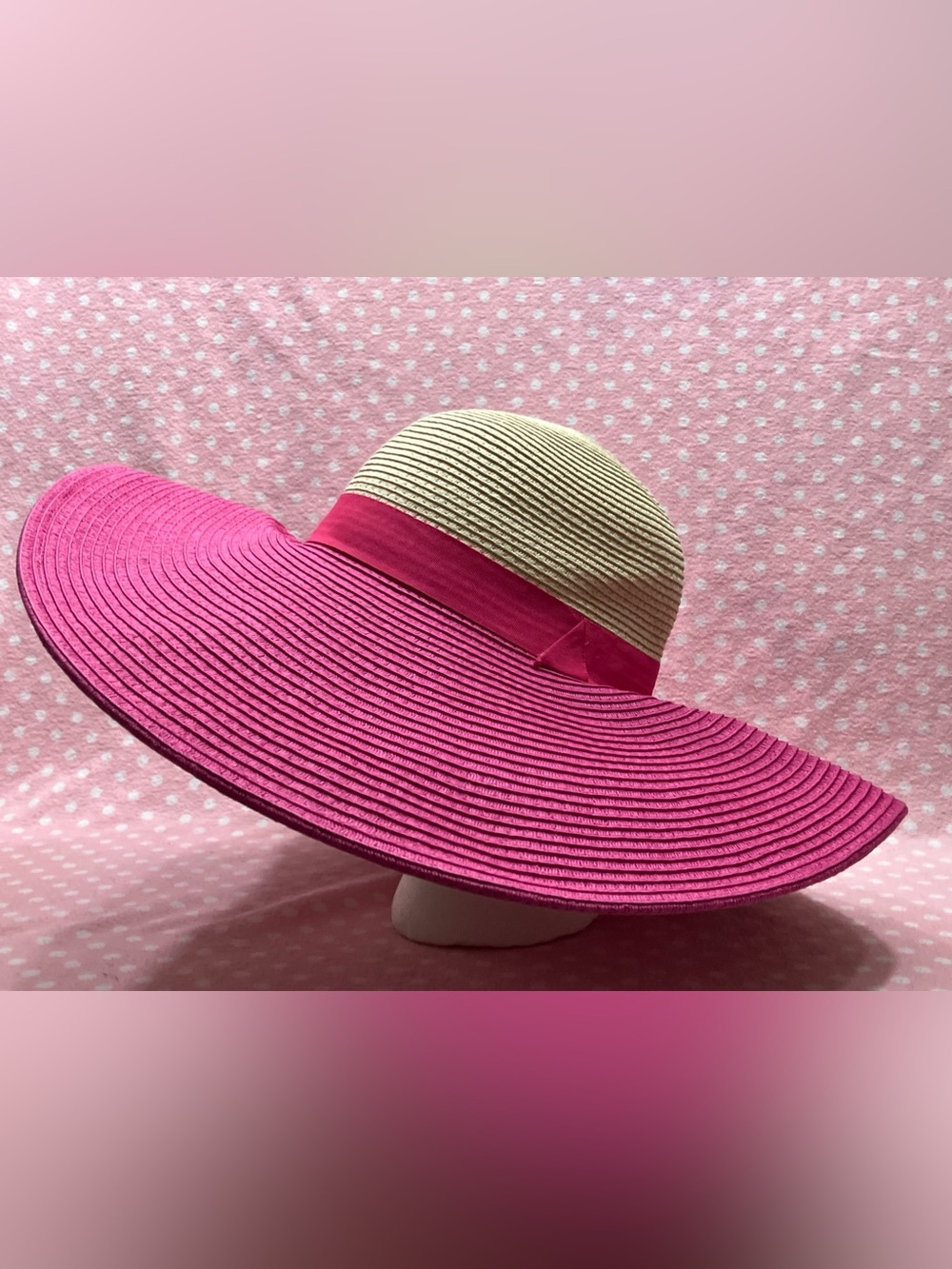 Jacobson Pink & White Block Sun Hat